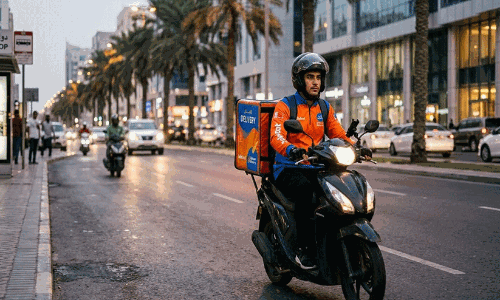 അപകട സാഹചര്യത്തിലും ജീവൻ പണയപ്പെടുത്തി ഡെലിവറി തൊഴിലാളികൾ