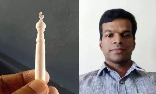 ചോ​ക്കി​ൽ തീ​ർ​ത്ത പ​ള്ളി​മി​നാ​ര​വു​മാ​യി സു​ബ്ര​ഹ്മ​ണ്യ​ൻ