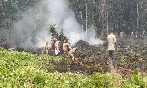 ഐ​ലാ​ശ്ശേ​രി അ​ത്താ​ണി​ക്ക​ലി​ൽ തീ​പി​ടി​ത്തം