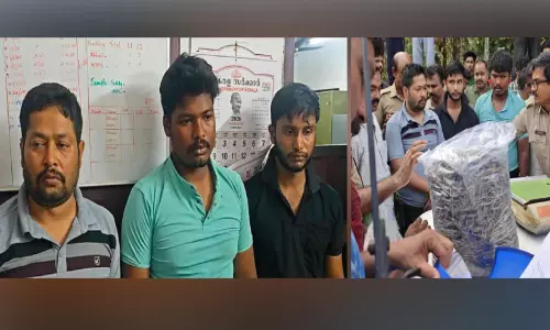 ഒമ്പതര കിലോ കഞ്ചാവുമായി മൂന്നു ബംഗാൾ സ്വദേശികളെ എക്സൈസ് സംഘം പിടികൂടി