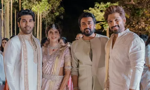 അല്ലു സിരീഷിന്‍റെ വിവാഹത്തിനെത്തി തെന്നിന്ത്യൻ താര നിര; വിവാഹ ചിത്രങ്ങൾ പങ്കുവെച്ച് രാം ചരൺ