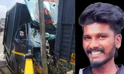 നിയന്ത്രണം വിട്ട കൊറിയർ വാൻ വൈദ്യുതി പോസ്റ്റിലിടിച്ച് യുവാവിന് ദാരുണാന്ത്യം; രണ്ട് പേർക്ക് പരിക്ക്