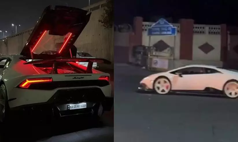 നടുറോഡിൽ ലംബോർഗിനിയിൽ അഭ്യാസപ്രകടനം; വിഡിയോ വൈറലായതോടെ പണി പാളി; ആഡംബര കാർ കസ്റ്റഡിയിൽ നടുറോഡിൽ ലംബോർഗിനിയിൽ അഭ്യാസപ്രകടനം; വിഡിയോ വൈറലായതോടെ പണി പാളി; ആഡംബര കാർ കസ്റ്റഡിയിൽ