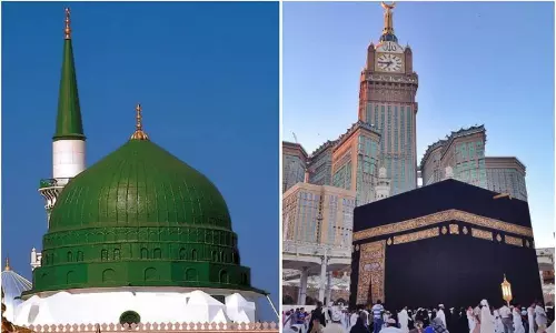 ആ​ത്മീ​യ നി​ർ​ഭ​ര​മാ​യി ഇ​രു​ഹ​റ​മു​ക​ളി​ൽ ഈ​ദു​ൽ ഫി​ത്വ​ർ; ല​ക്ഷ​ങ്ങ​ൾ പ​ങ്കെ​ടു​ത്തു