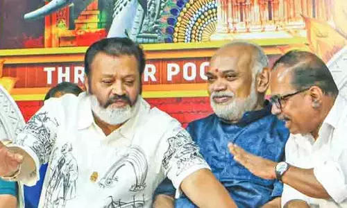 പാചകവാതക പ്രതിസന്ധി; പൂരം പ്രദര്‍ശനവേദിൽ സുരേഷ് ഗോപിയും കൊച്ചിൻ ദേവസ്വം ബോർഡ് പ്രസിഡന്റും തമ്മിൽ തർക്കം