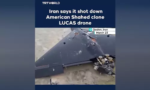 അമേരിക്കയുടെ ലൂക്കാസ് ഡ്രോൺ വെടിവെച്ചിട്ടതായി റിപ്പോർട്ട്, ദൃശ്യങ്ങൾ പുറത്ത്