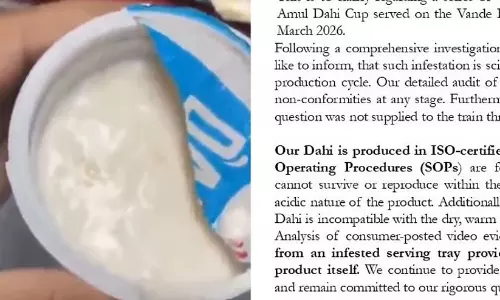 വിളമ്പിയ ട്രേയിൽ നിന്ന് വന്നതാവാം: വന്ദേഭാരതിൽ വിതരണം ചെയ്ത തൈരിലെ പുഴു വിവാദത്തിൽ പ്രതികരണവുമായി അമുൽ