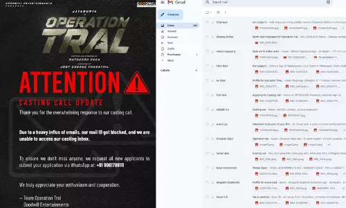 ‘ഓപ്പറേഷൻ ത്രാൾ’ കാസ്റ്റിങ് കോളിന് പാൻ ഇന്ത്യൻ റീച്ച്! യുവാക്കൾ ഇടിച്ചുകയറിയതോടെ ഇ-മെയിൽ ഹാങ്ങായി