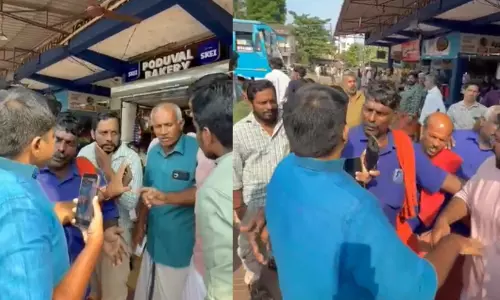 ചെറുവത്തൂരിൽ യു.ഡി.എഫിന്‍റെ പ്രചാരണം  തടഞ്ഞതായി പരാതി, സ്ഥാനാർഥി സന്ദീപ് വാര്യരുമായി വാക്കേറ്റം