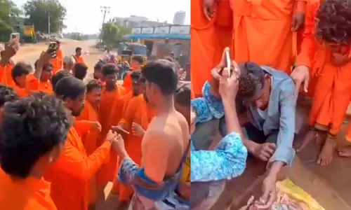 ഹനുമാൻ ജയന്തി ആഘോഷത്തിനിടെ ബീഫ് വിറ്റെന്നാരോപിച്ച് പിതാവിനും മകനും നേരെ ക്രൂരമർദ്ദനം