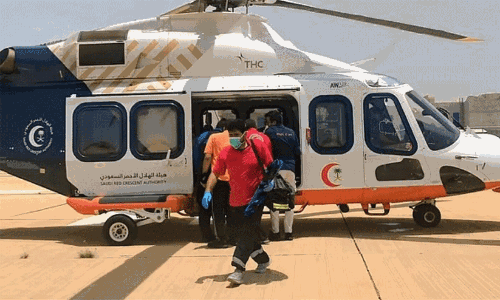 റിയാദ് കിങ്​ ഫഹദ് മെഡിക്കൽ സിറ്റിയിലേക്ക് ആദ്യമായി എയർ ആംബുലൻസ് വഴി ഹൃദ്രോഗിയെ എത്തിച്ചു