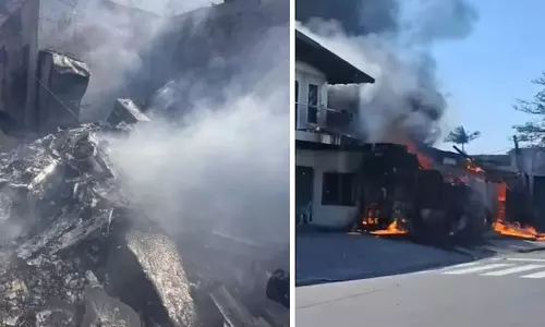 ബ്രസീലിൽ ചെറുവിമാനം റസ്റ്ററന്റിന് മുകളിൽ തകർന്നുവീണു; നാലുമരണം