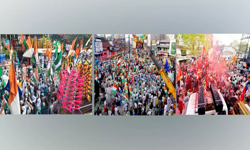 തിരയടങ്ങി; ഇന്നീ തീരം ശാന്തം, ജില്ലയിലുടനീളം ആവേശം ഉച്ചസ്ഥായിയിലായി കൊട്ടിക്കലാശം തിരയടങ്ങി; ഇന്നീ തീരം ശാന്തം, ജില്ലയിലുടനീളം ആവേശം ഉച്ചസ്ഥായിയിലായി കൊട്ടിക്കലാശം