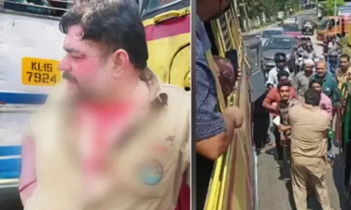 തടസ്സമുണ്ടാക്കിയെന്ന് ആരോപണം: കെ.എസ്.ആർ.ടി.സി ബസ് ജീവനക്കാരെ മർദിച്ച് യുവാക്കൾ തടസ്സമുണ്ടാക്കിയെന്ന് ആരോപണം: കെ.എസ്.ആർ.ടി.സി ബസ് ജീവനക്കാരെ മർദിച്ച് യുവാക്കൾ