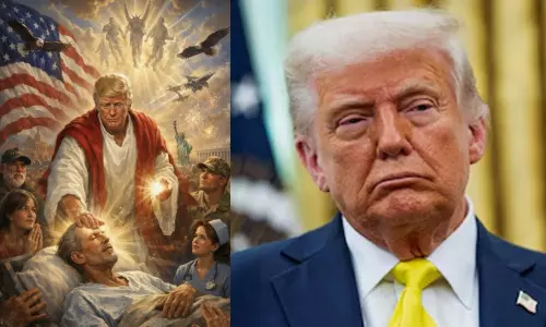യേശുവിനോട് ഉപമിച്ചുള്ള എ.ഐ ചിത്രം: വെട്ടിലായി ഡോണൾഡ് ട്രംപ്; വിവാദമായതോടെ പോസ്റ്റ് നീക്കം ചെയ്തു യേശുവിനോട് ഉപമിച്ചുള്ള എ.ഐ ചിത്രം: വെട്ടിലായി ഡോണൾഡ് ട്രംപ്; വിവാദമായതോടെ പോസ്റ്റ് നീക്കം ചെയ്തു