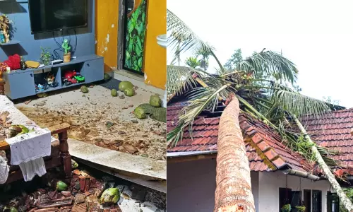 കനത്ത കാറ്റും മഴയും; വൻനാശം, വീടുകൾ തകർന്നു