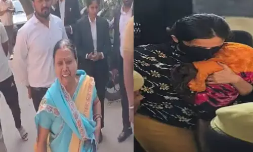 ബ്ലൂ ഡ്രം കൊലപാതക കേസ്: കുഞ്ഞിനൊപ്പമെത്തി ഭാര്യ, വികാരാധീനയായി സാഹിലിന്റെ അമ്മ