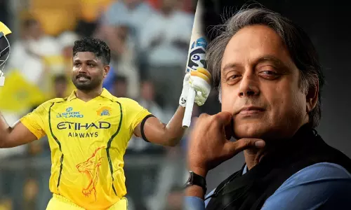 സഞ്ജുവിന്റെ സെഞ്ച്വറി കുതിപ്പിനെ വരികളിൽ കോർത്ത് ശശി തരൂർ