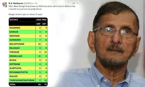 കേരളത്തിൽ എൽ.ഡി.എഫിന് ഭരണത്തുടർച്ച; 75 സീറ്റുകൾ പ്രവചിച്ച് എൻ.എസ്. മാധവൻ