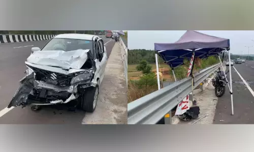 ദേശീയപാതയിൽ കാറുകൾ കൂട്ടിയിടിച്ചു; അഞ്ചുപേർക്ക് പരിക്ക്
