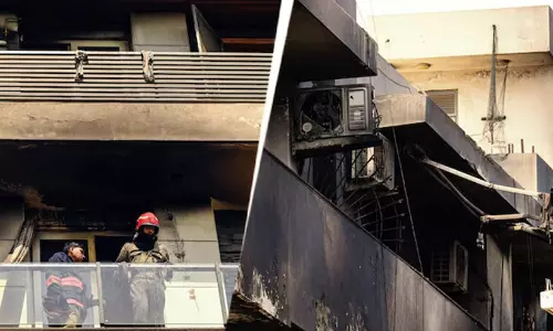 ഇരുമ്പ് ഗ്രില്ലുകൾ, തകരാറിലായ സ്മാർട്ട് ഡോർ ലോക്കുകൾ, ഇടുങ്ങിയ ലേഔട്ട്; ഡൽഹിയിലെ കെട്ടിടത്തിലെ അപകടക്കെണികൾ