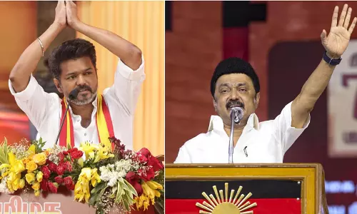 തമിഴ്നാട്ടിൽ ഡി.എം.കെ സഖ്യത്തിന് മുൻതൂക്കം; ദ്രാവിഡ മുന്നണികൾക്ക് വെല്ലുവിളിയായി ടി.വി.കെ