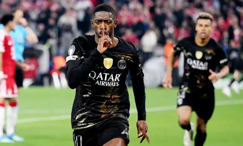 Ousmane Dembele scores the goal