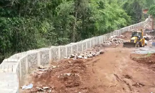 ആ​റ​ളം ഫാ​മി​ൽ ആ​ന​മ​തി​ൽ നി​ർ​മാ​ണം ഇ​ഴ​യു​ന്നു;  ആ​ശ​ങ്ക​യോ​ടെ ആ​ദി​വാ​സി   പു​ന​ര​ധി​വാ​സ മേ​ഖ​ല