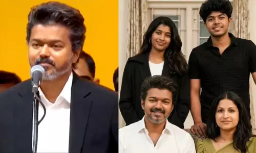 തമിഴ് മക്കൾ പിന്തുണക്കുമ്പോഴും സ്വന്തം മക്കളെത്തിയില്ല; വിജയ്‌യുടെ സത്യപ്രതിഞ്ജ ചടങ്ങിൽ ചർച്ചയായി മക്കളുടെ അഭാവം