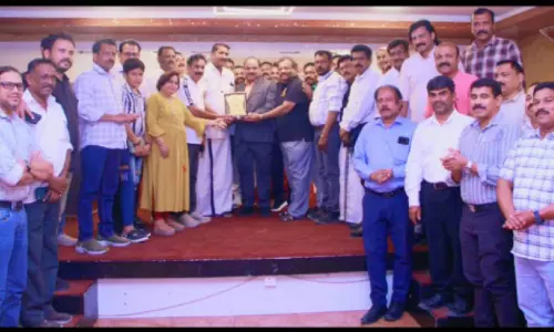ചലച്ചിത്ര അവാർഡ് ജേതാവ് ഷാജു വാലപ്പന് സ്വീകരണം നൽകി