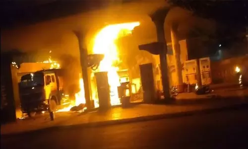 Petrol pump fire