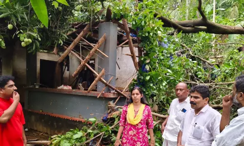 വേനൽ മഴയും കൊടുങ്കാറ്റും: കാവിലുമ്പാറയിൽ വൻനാശം; പത്തു വീടുകൾ തകർന്നു വേനൽ മഴയും കൊടുങ്കാറ്റും: കാവിലുമ്പാറയിൽ വൻനാശം; പത്തു വീടുകൾ തകർന്നു