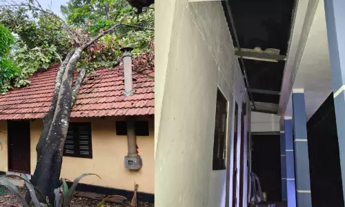 കാറ്റിലും മഴയിലും വീടുകൾക്ക് നാശനഷ്ടം