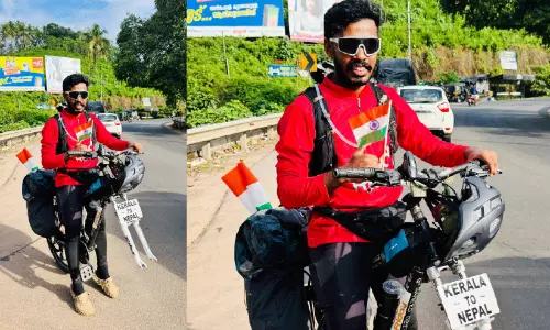 ഒറ്റച്ചക്ര സൈക്കിളിൽ കണ്ണൂരിൽനിന്ന് നേപ്പാളിലേക്ക്; സനീദ് മുക്കത്തെത്തി