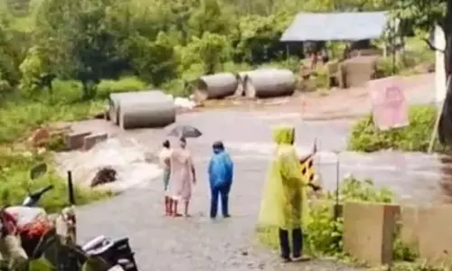 മലവെള്ളപ്പാച്ചിൽ: മുത്തപ്പൻപുഴയിൽ താൽക്കാലിക പാലം ഒലിച്ചുപോയി