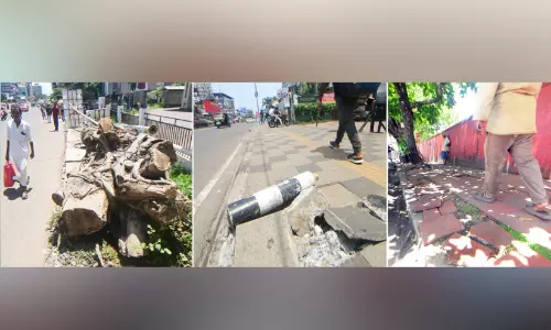 അപകടം പതിയിരിക്കുന്നു, അധികൃതർക്ക് അനക്കമില്ല; കാലവർഷം എത്താറായിട്ടും പൊട്ടിപ്പൊളിഞ്ഞ് നഗരത്തിലെ ഓടകളും നടപ്പാതകളും