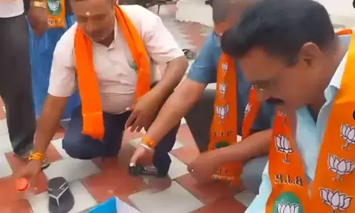 പാറ്റകളെ കുപ്പിയിലാക്കി അടിച്ചുകൊന്ന്  ബി.ജെ.പി നേതാക്കളുടെ വിചിത്ര നീക്കം: ‘പാറ്റകളല്ല കോക്രോച്ച് പാർട്ടി ഉണ്ടാക്കിയതെന്ന് ഇവരോട് ആരെങ്കിലും ഒന്ന് പറഞ്ഞു കൊടുക്കൂ!’