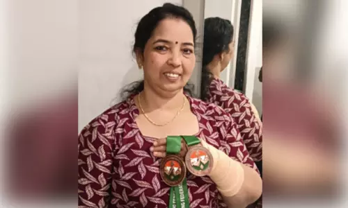 ദേശീയ പഞ്ചഗുസ്തിയിൽ വെങ്കല ശോഭയായി ശോഭന ചന്ദ്രൻ