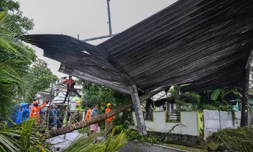നടത്തറയിൽ മിന്നൽ ചുഴലി; 40 വീടുകൾക്കും 30 വൈദ്യുതി തൂണുകൾക്കും നാശം