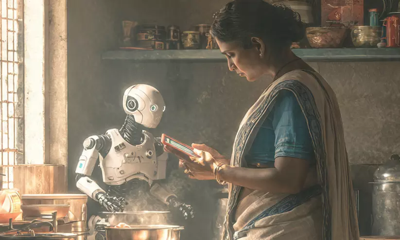 പാചകം ചെയ്യാനും ഇസ്തിരിയിടാനും എ.ഐയെ പരിശീലിപ്പിക്കാൻ മണിക്കൂറിന് 250 രൂപ: ഇന്ത്യൻ തൊഴിലാളികൾ റോബോട്ടിക്സിന്റെ ഭാവി നിർണയിക്കുന്നത് എങ്ങനെ? പാചകം ചെയ്യാനും ഇസ്തിരിയിടാനും എ.ഐയെ പരിശീലിപ്പിക്കാൻ മണിക്കൂറിന് 250 രൂപ: ഇന്ത്യൻ തൊഴിലാളികൾ റോബോട്ടിക്സിന്റെ ഭാവി നിർണയിക്കുന്നത് എങ്ങനെ?