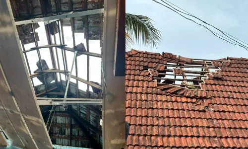 നെടുമ്പാശ്ശേരിയിൽ വിമാനം താഴ്ന്ന് പറന്നതിനെത്തുടർന്ന് വീടിന്‍റെ മേൽക്കുര തകർന്നു; വീട്ടുടമ രക്ഷപ്പെട്ടത് തലനാഴിരക്ക്