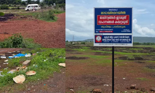 നിയന്ത്രിക്കാൻ ആളില്ല; മാടായിപ്പാറയിൽ മാലിന്യം