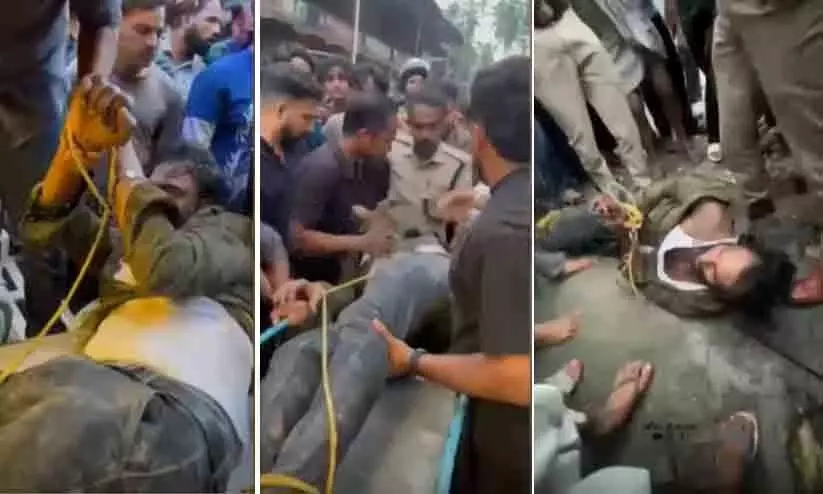 ആംബുലൻസിൽ അടക്കം ഇടിച്ച് നിർത്താതെ പോയ കാപ്പ കേസ് പ്രതിയെ നാട്ടുകാർ വളഞ്ഞിട്ട് തല്ലി; ഒപ്പമുണ്ടായിരുന്ന യുവതിക്കും ആൾക്കൂട്ട മർദനം ആംബുലൻസിൽ അടക്കം ഇടിച്ച് നിർത്താതെ പോയ കാപ്പ കേസ് പ്രതിയെ നാട്ടുകാർ വളഞ്ഞിട്ട് തല്ലി; ഒപ്പമുണ്ടായിരുന്ന യുവതിക്കും ആൾക്കൂട്ട മർദനം