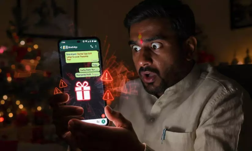 ലിങ്കിൽ തൊട്ടാൽ അക്കൗണ്ട് കാലിയാകും! വാട്സ്ആപ്പിലെ സമ്മാന തട്ടിപ്പിനെതിരെ പൊലീസ് ലിങ്കിൽ തൊട്ടാൽ അക്കൗണ്ട് കാലിയാകും! വാട്സ്ആപ്പിലെ സമ്മാന തട്ടിപ്പിനെതിരെ പൊലീസ്