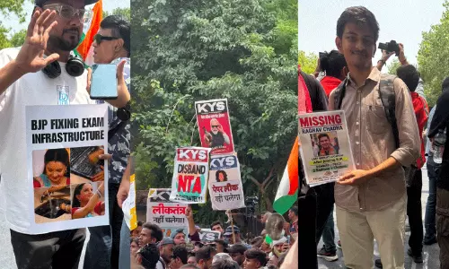 ജന്തർ മന്ദിറിനെ ഇളക്കിമറിച്ച് സി.ജെ.പിയുടെ ട്രോൾ പോസ്റ്ററുകൾ