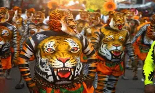 പുലിക്കളി സംഘത്തിന് പ്രഖ്യാപിച്ച കേന്ദ്രഫണ്ട് ലഭിച്ചില്ല;കൗ​ൺ​സി​ലി​ൽ പു​ലി​മു​ഖം ധ​രി​ച്ചെ​ത്തി പ്ര​തി​ഷേ​ധം
