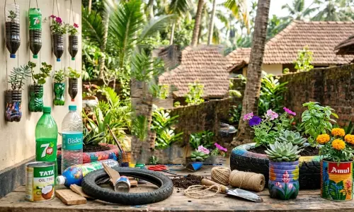 ചെലവില്ല, ഗുണമുണ്ട്: പാഴ്‌വസ്തുക്കളിൽനിന്നും പൂച്ചട്ടികളുണ്ടാക്കാം...