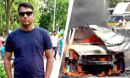 Karnataka man blows up car and dies woman escapes with minor injuries