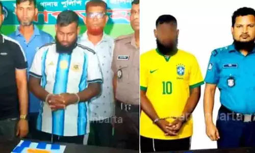 ലഹരിക്കേസ് പ്രതി ധരിച്ചത് അർജന്റീന ജേഴ്സി; എ.ഐ ഉപയോഗിച്ച് ബ്രസീലാക്കിയ പൊലീസുകാരന് സസ്പെൻഷൻ ലഹരിക്കേസ് പ്രതി ധരിച്ചത് അർജന്റീന ജേഴ്സി; എ.ഐ ഉപയോഗിച്ച് ബ്രസീലാക്കിയ പൊലീസുകാരന് സസ്പെൻഷൻ