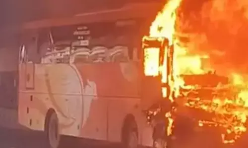 ബംഗളൂരുവിൽ കെ.എസ്.ആർ.ടി.സി സ്വിഫ്റ്റ് ബസിന് തീപിടിച്ചു